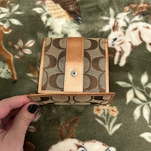 Coach Signature Brown and Tan Wallet - Picture 2 of 6